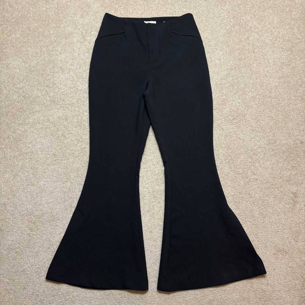 Maeve Anthropologie Colette Flare Pants Womens 6 Black Crepe Boho Leg Stretch